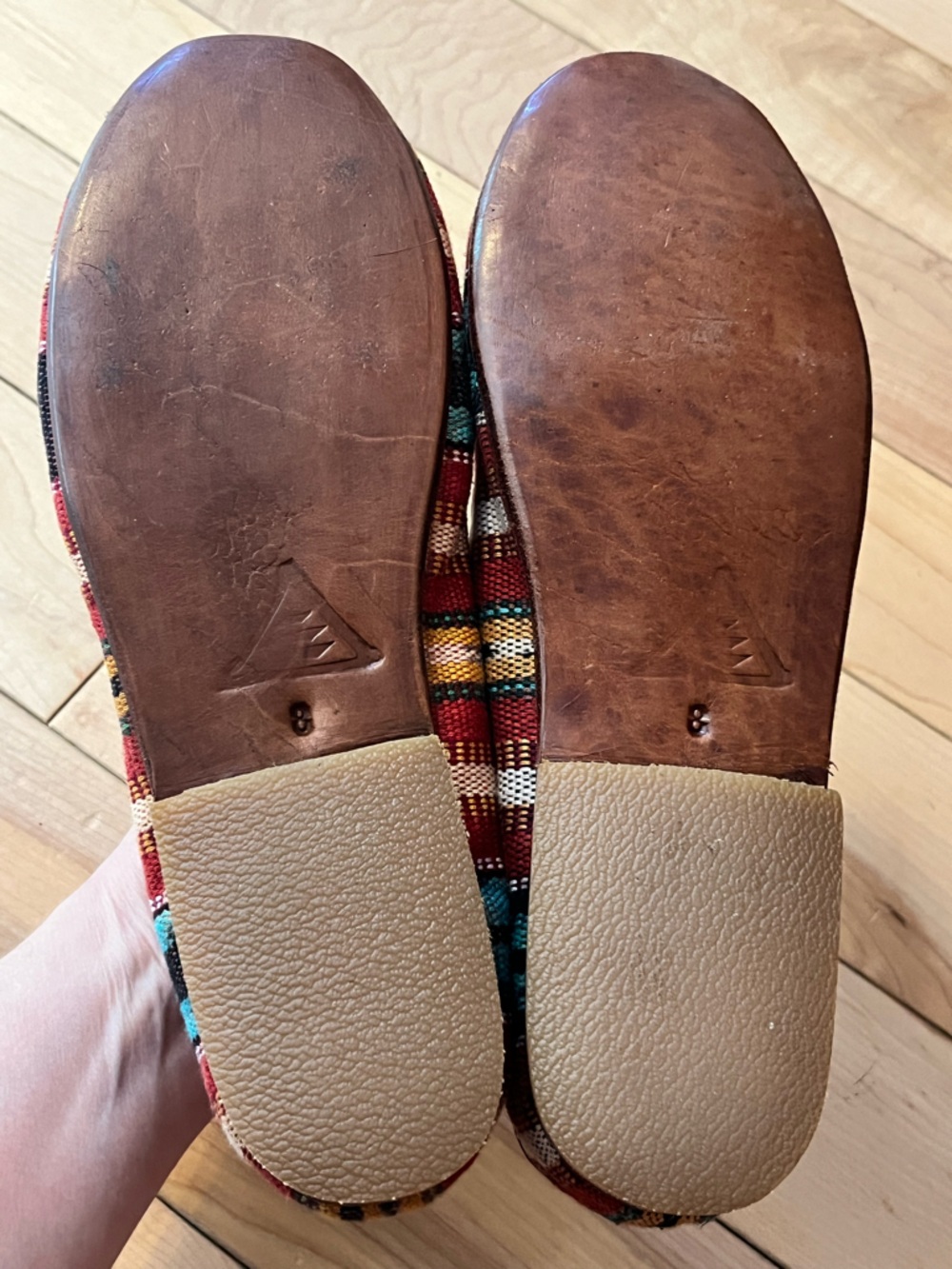 Teysha Striped Woven Flat Loafers in Red, Turquoise & Black size eight (8) - Picture 7 of 8